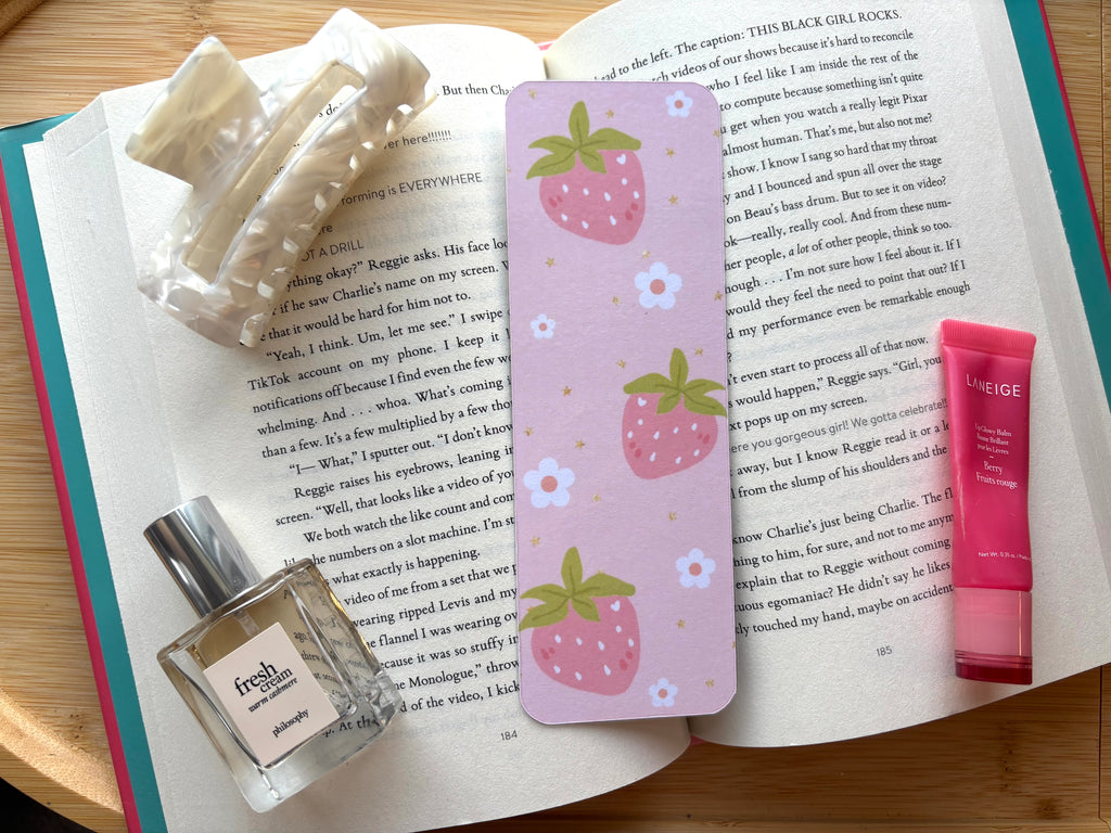 Pink Strawberry Bookmark