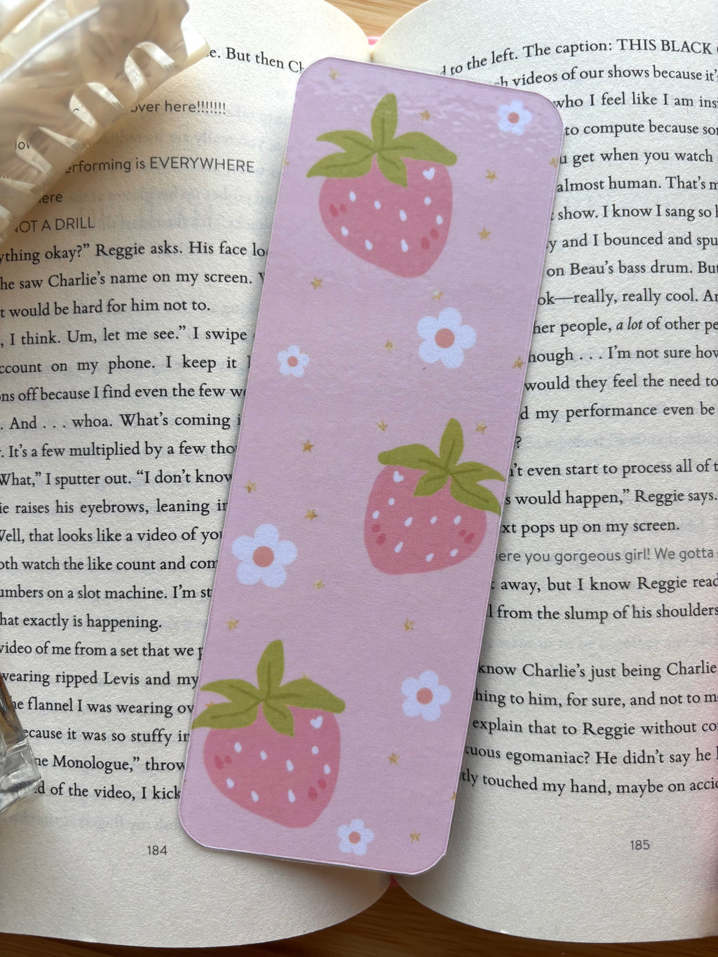 Pink Strawberry Bookmark