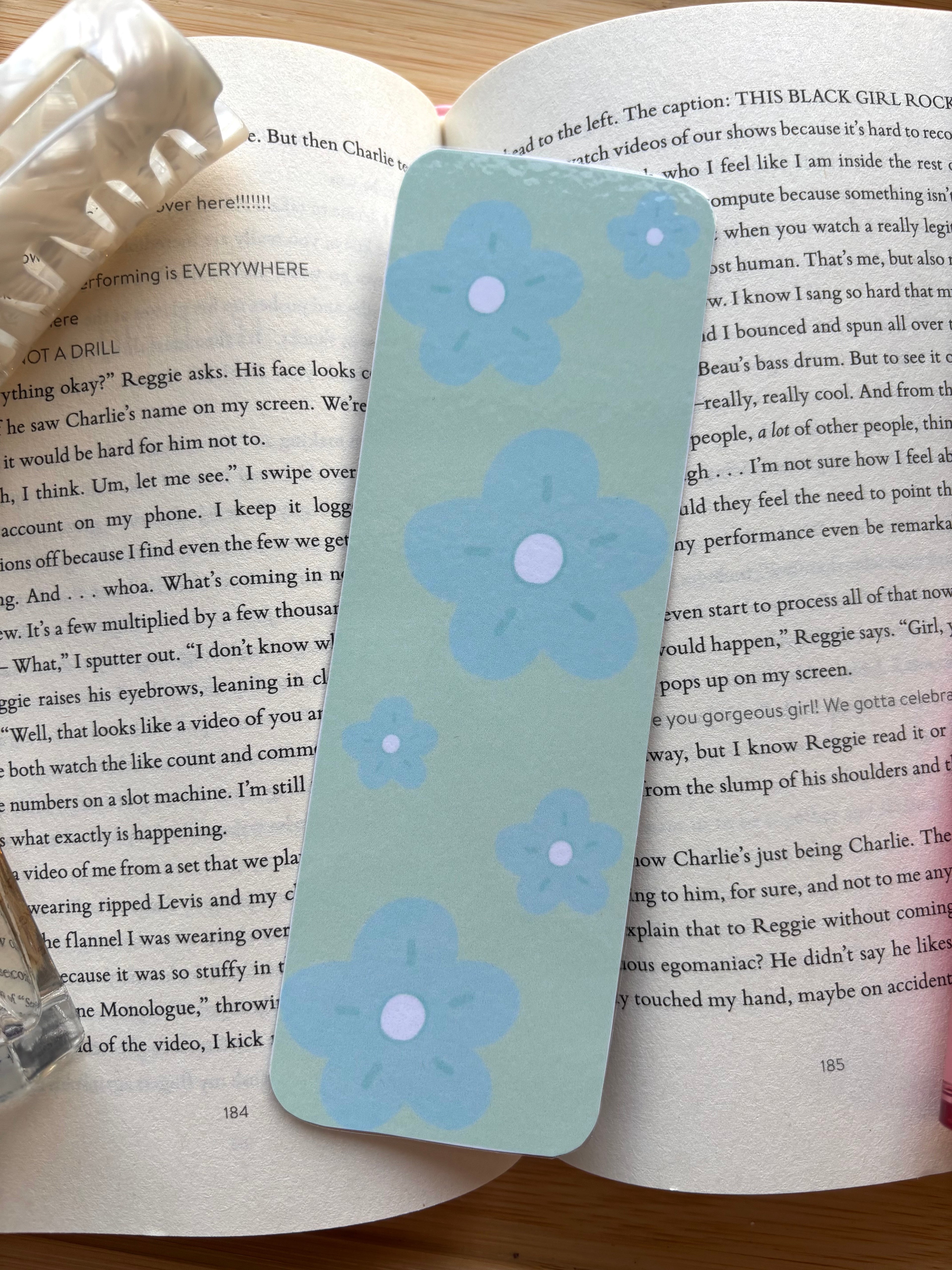 Green Flowers Bookmark