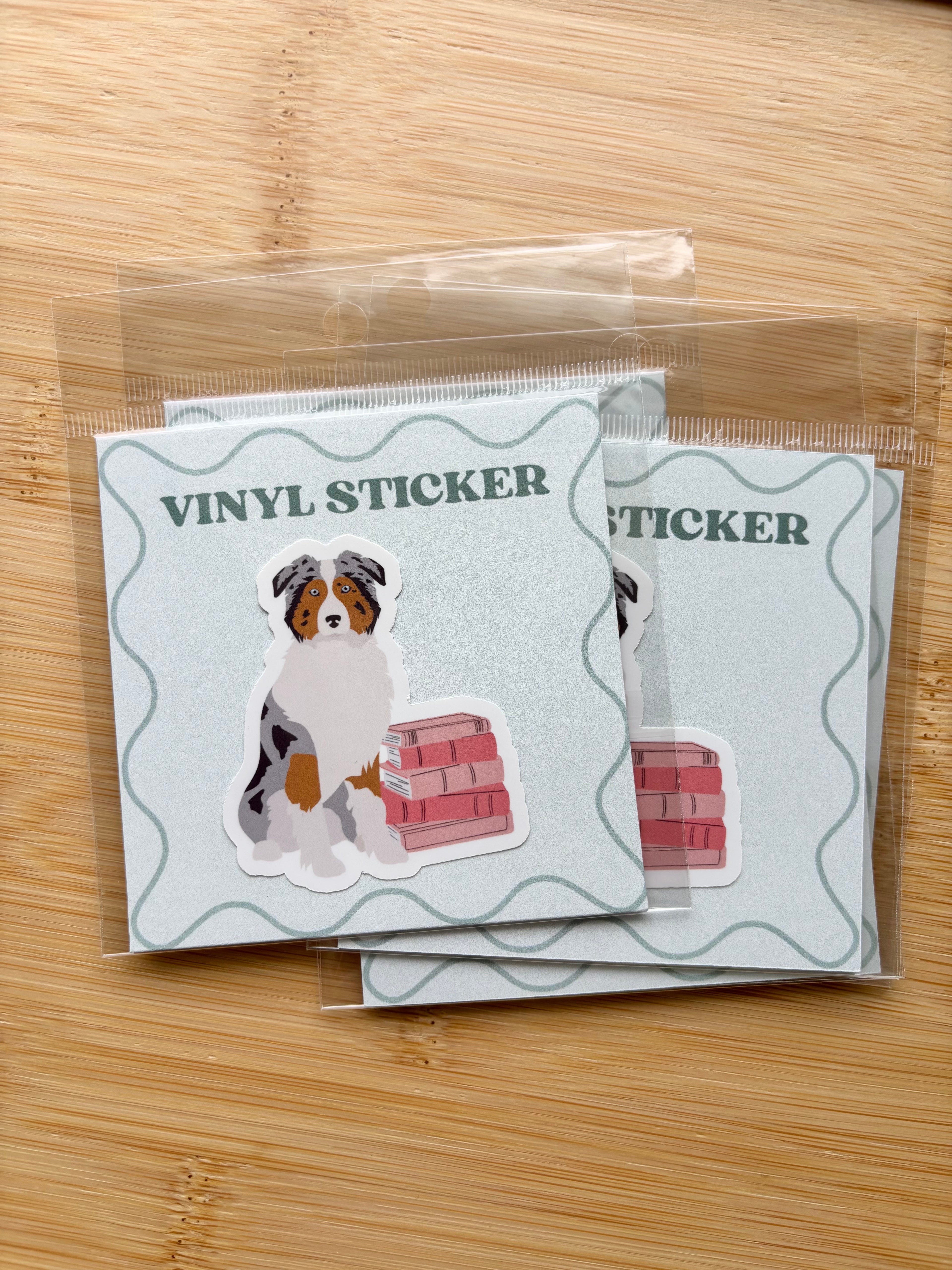 Dog on Books Sticker