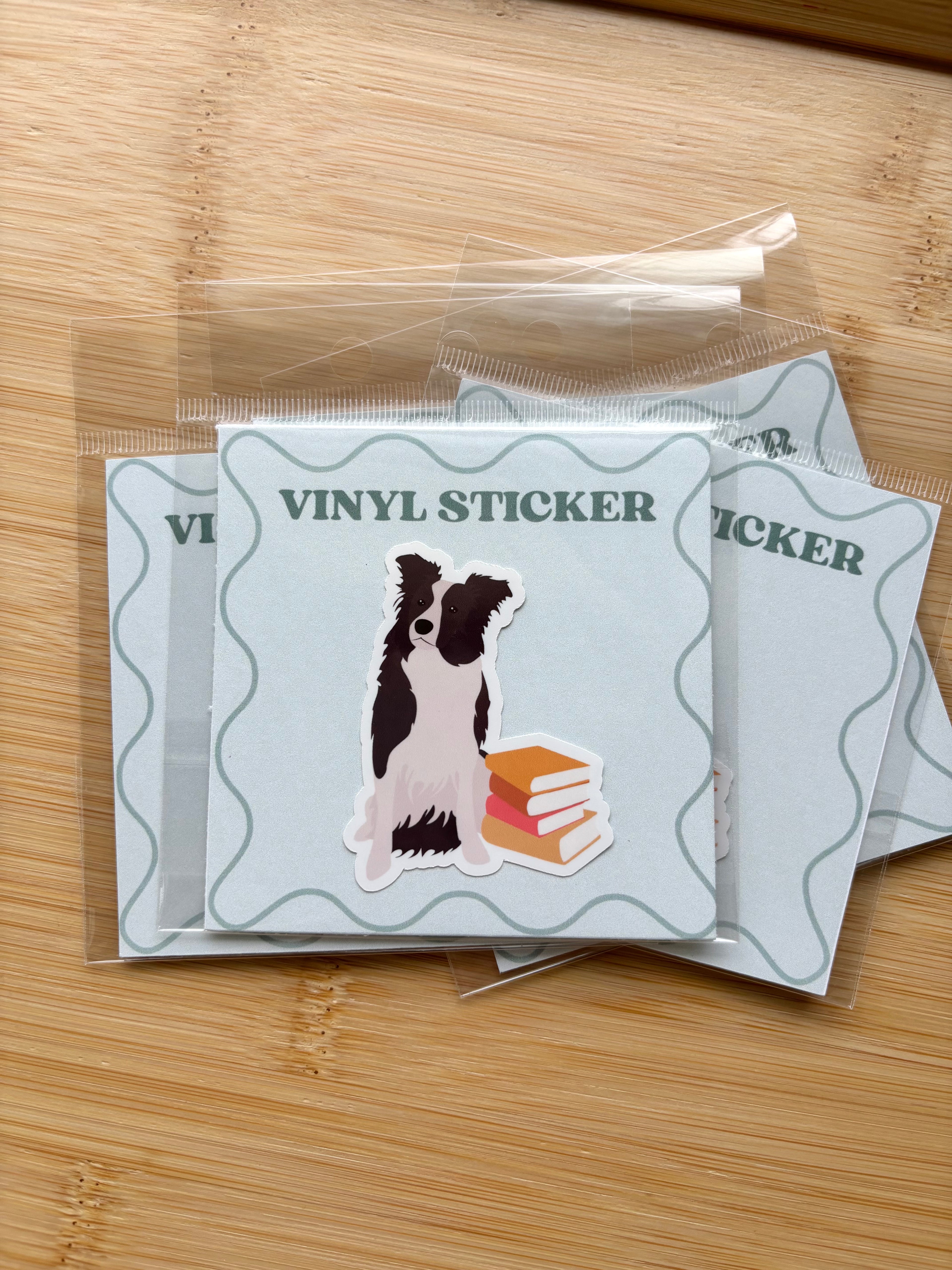 Dog on Books Sticker