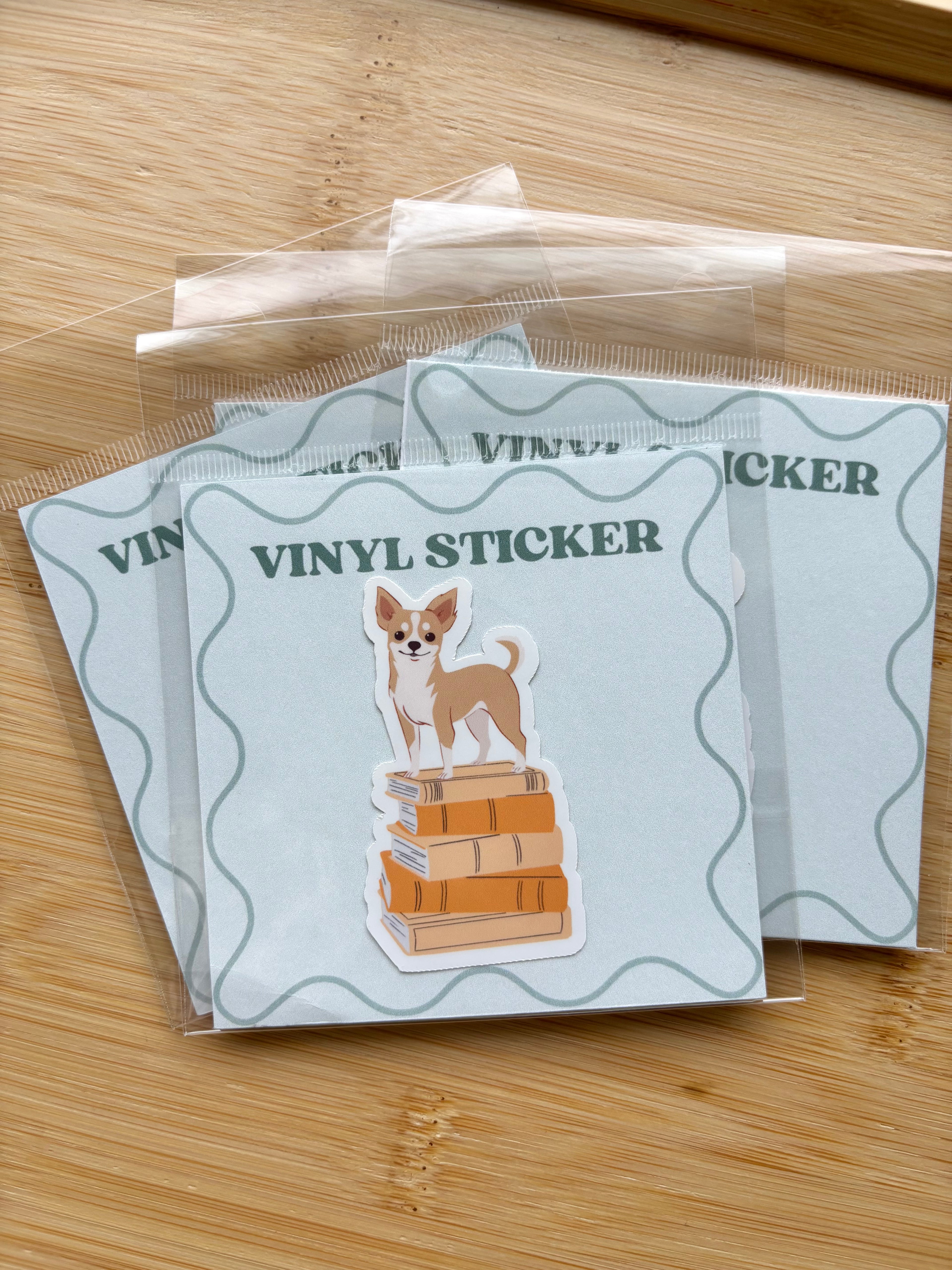 Dog on Books Sticker