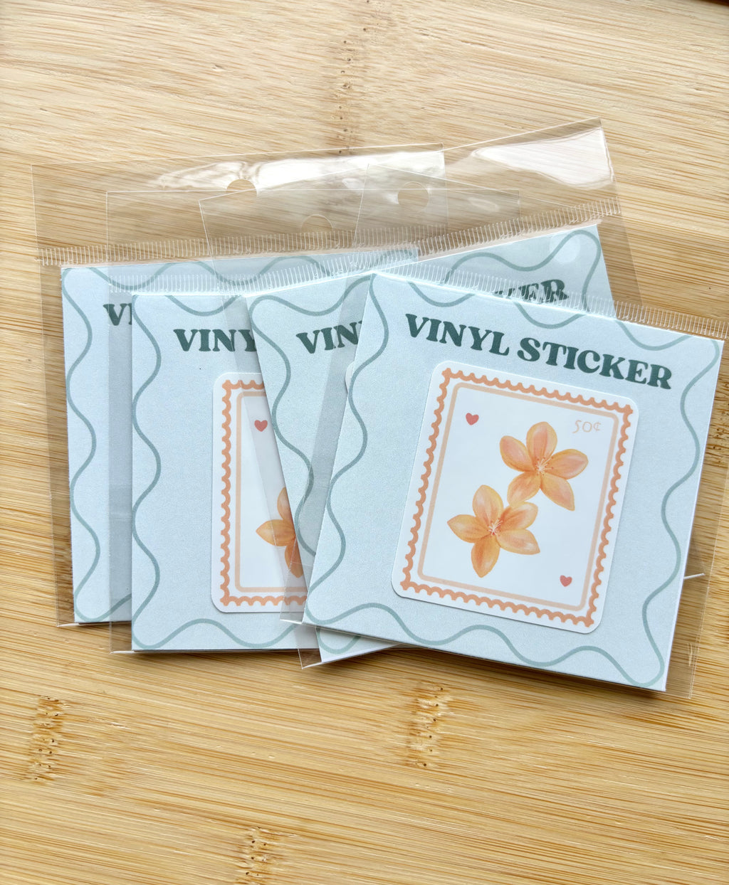 Orange Flower Stamp Sticker