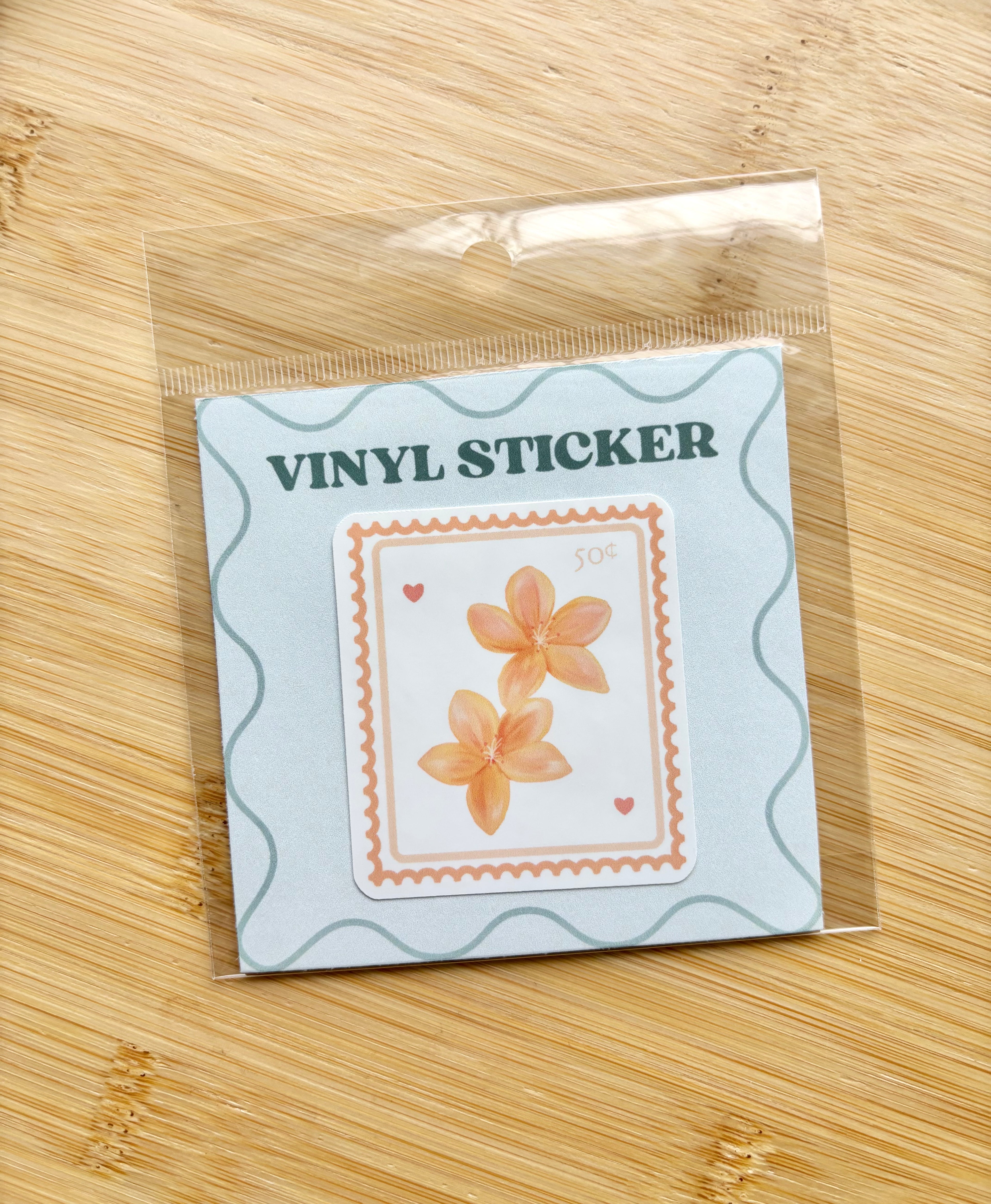 Orange Flower Stamp Sticker