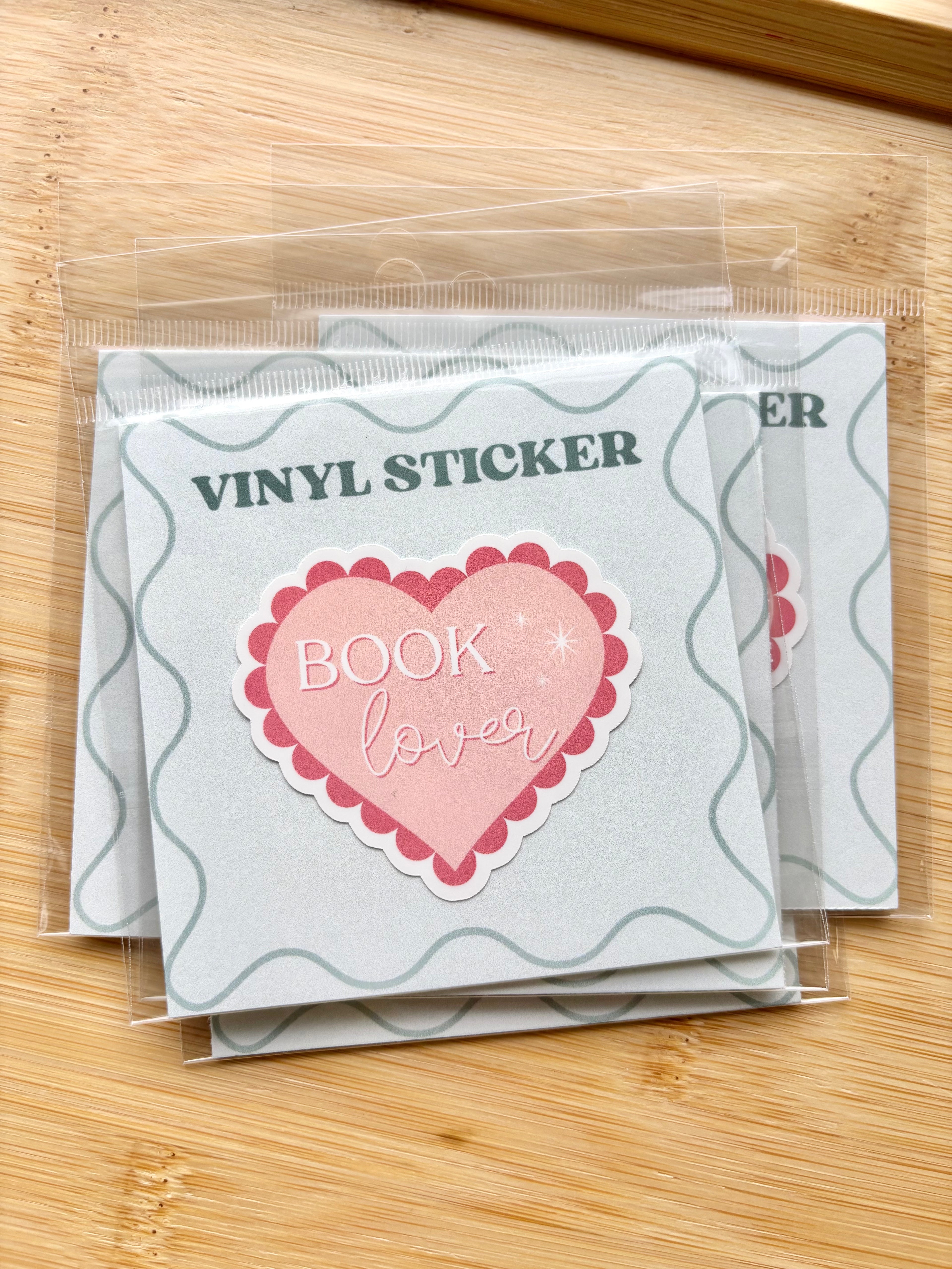 Book Lover Heart Sticker