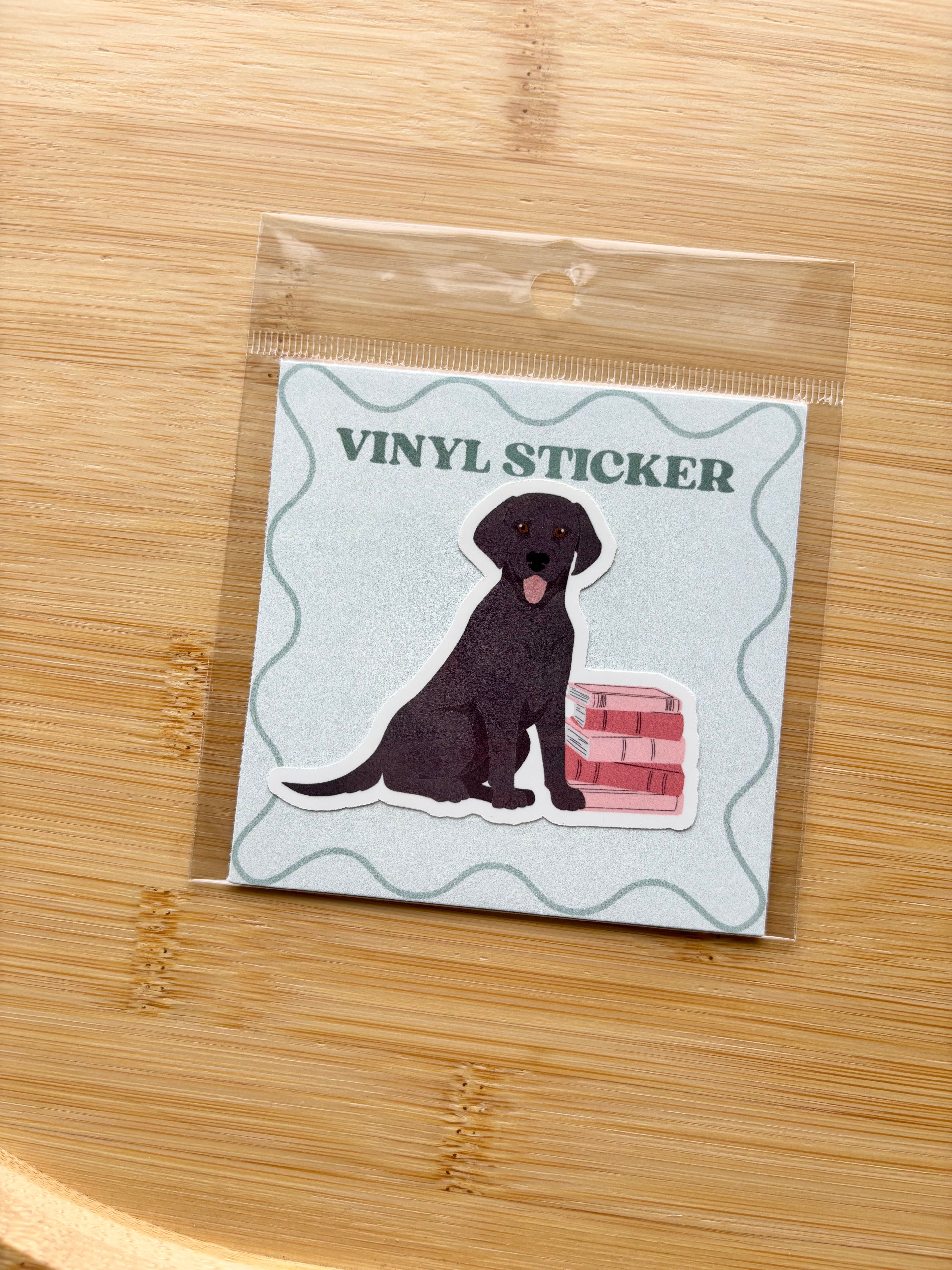 Dog on Books Sticker